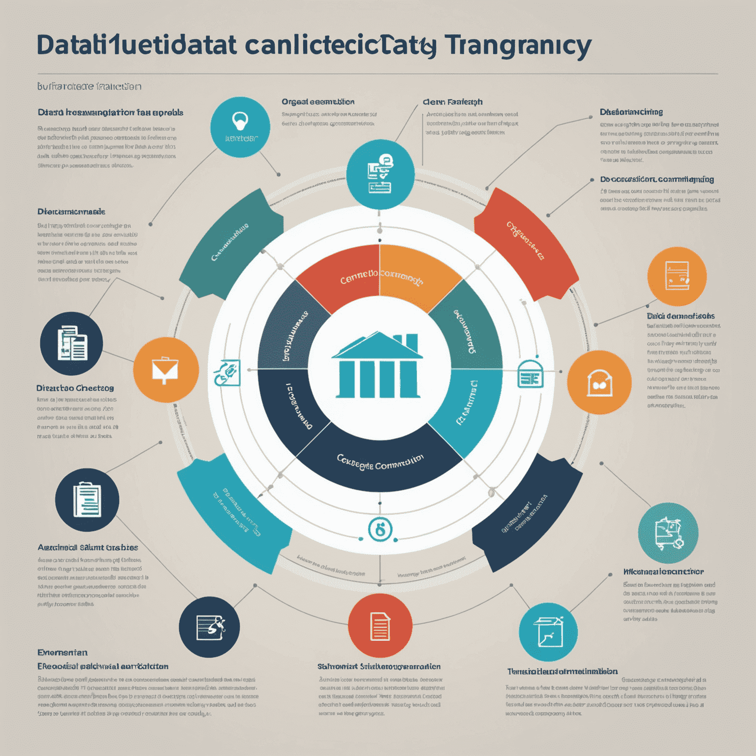 Infographic illustrating the key principles of data transparency, including clear communication about data collection, usage, and sharing practices