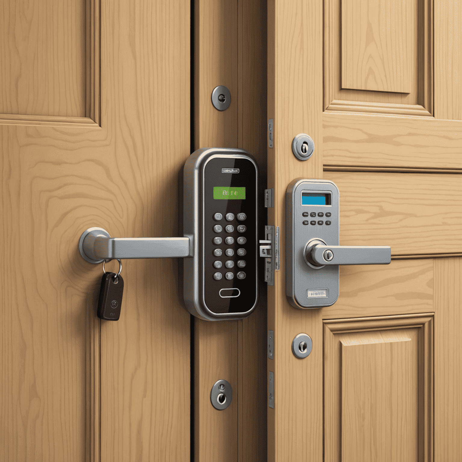 An illustration showing a locked door with a keycard reader, symbolizing restricted access to sensitive data.